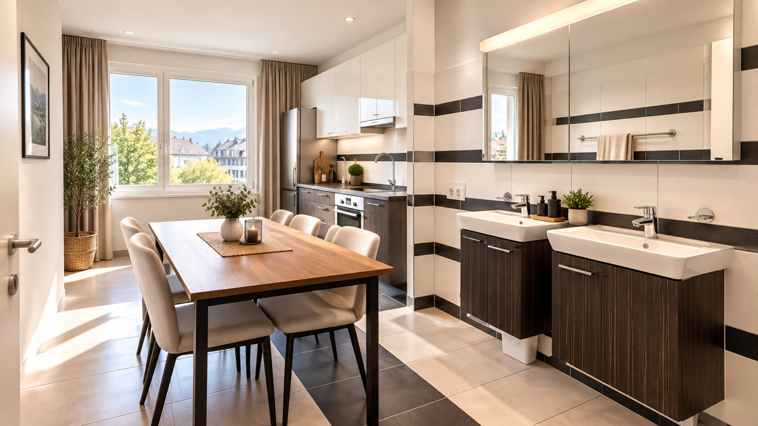 Kitchen and dining detail